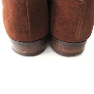 Crockett & Jones アローズ別注 ビジネスシューズ プレーントゥ モンクストラップ スエード 9E ブラウン