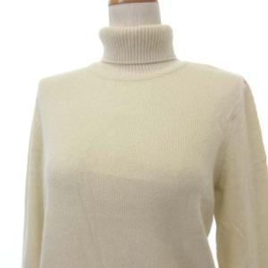 LEONARD FASHION タグ付き カシミヤ混 ニット カットソー 長袖 タートルネック セーター オフホワイト