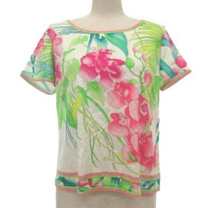 LEONARD FASHION 花柄 セットアップ カットソー スカート LL 白