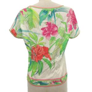 LEONARD FASHION 花柄 セットアップ カットソー スカート LL 白