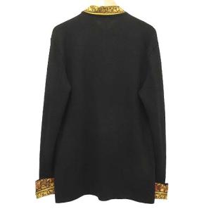 HERMES マルジェラ期 シルクカーディガン スカーフ柄 L 黒