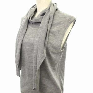 HERMES 韓国ライセンス ノースリーブニット ストール ドッキング Lサイズ相当 グレー