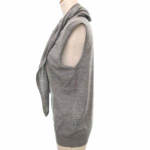 HERMES 韓国ライセンス ノースリーブニット ストール ドッキング Lサイズ相当 グレー