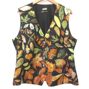 マルジェラ期 Tourbillon ベスト シルク スカーフ柄 フランス製 44 黒