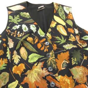 HERMES マルジェラ期 Tourbillon ベスト シルク スカーフ柄 フランス製 44 黒
