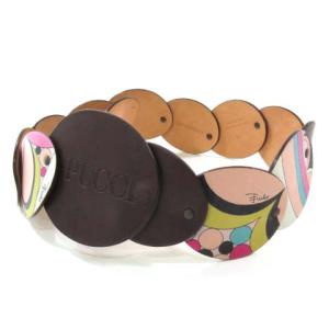 ベルト レザー プッチ柄 デザイン イタリア製 85 マルチカラー IBO23