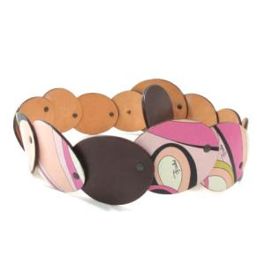 Emilio Pucci ベルト レザー プッチ柄 デザイン イタリア製 85 マルチカラー IBO23