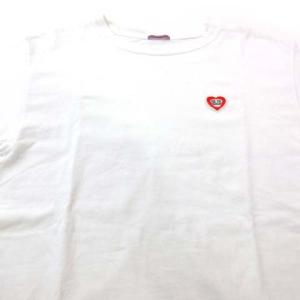 UNDERCOVER SUE リボン Tシャツ 半袖 丸首 近年 ワンポイント 刺繍 ハート S ホワイト