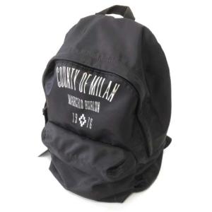 Marcelo Burlon バックパック ワンポイント ブランドロゴ ダブルファスナー ブラック