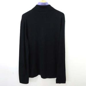 HERMES ハーフジップニット フェイクレイヤード カシミヤ XL 紺