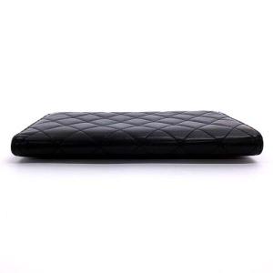 CHANEL カンボンライン 長財布 マトラッセ ココマーク ラムレザー 黒 A061002