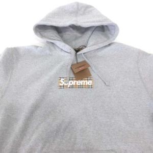 Supreme xBurberry 22SS Box Logo Hooded Sweatshirt M グレー 