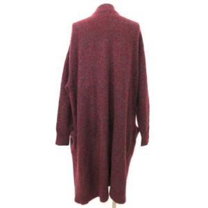Acne Studios 美品 ロング モヘヤカーディガン レイヤード アウター ウール混 カジュアル M 無地 ワインレッド