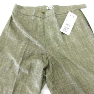 AGNONA スラックス テーラード チェック サイドファスナー フォーマル 42 グリーン イタリア製