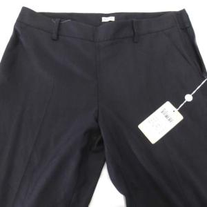 AGNONA スラックス シルク混 コットン サイドファスナー フォーマル 大きいサイズ 44 Lサイズ相当 紺 ネイビー イタリア製 国内正規