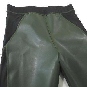 sacai 19AW レギンス パンツ フェイクレザー 切替 3 カーキ