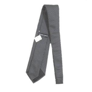 EMPORIO ARMANI タグ付き ネクタイ レギュラータイ シルク ドット 水玉 刺繍 ブラック