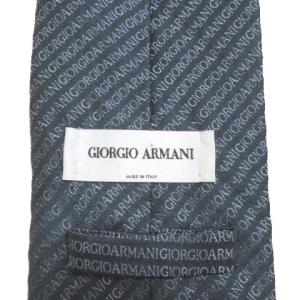 GIORGIO ARMANI ネクタイ ワイドタイ シルク 総ロゴ ブルー