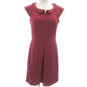 TOCCA セット ジャケット ワンピース ひざ丈スカート ノースリーブ サイドファスナー 鍵フック ウール 0