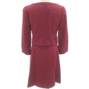 TOCCA セット ジャケット ワンピース ひざ丈スカート ノースリーブ サイドファスナー 鍵フック ウール 0