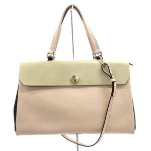 FURLA トートバッグ ショルダー付き ハンドバッグ 2way ロゴ 多機能 レザー ピンク系 IBO24