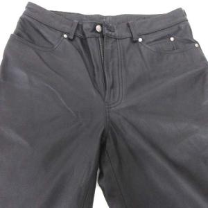 HARLEY DAVIDSON レザーパンツ バイカー ライダース レザーパッチ ロゴボタン ジップフライ アメカジ 32