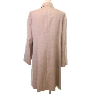 Leilian ロングコート ステンカラー 薄手 シルク フロントボタン ベルトループ フォーマル 11号 ピンク