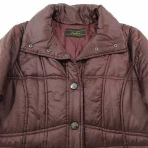 Leilian ロング ダウンジャケット コート リボンポリエステル 13+ ボルドー