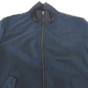 COACH トラックジャケット ナイロン レザー 青 F75719