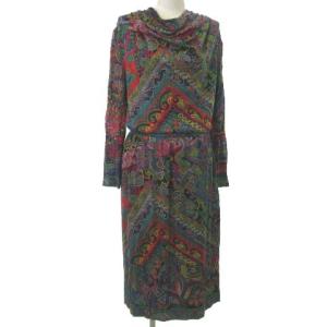 セットアップ 総柄 シルク混 ドレープ カットソー カジュアル L ブラック ORG