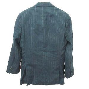 DOLCE&GABBANA テーラードジャケット シングル 2B ストライプ ウール 48 グリーン