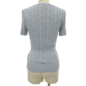 POLO RALPH LAUREN ケーブル ニット セーター 半袖 ポケット カットソー クルーネック 国内正規 XS ライトブルー