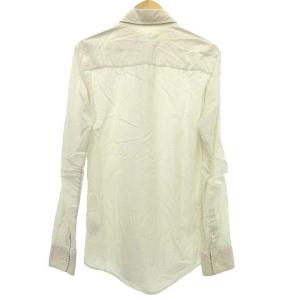 Martin Margiela 10 14年 S30DL0262 ブロードシャツ 長袖 ダメージ加工 イタリア製 42 オフホワイト