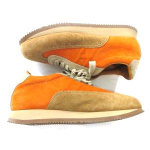 HERMES クイック スニーカー Hロゴ スエード 38 オレンジ