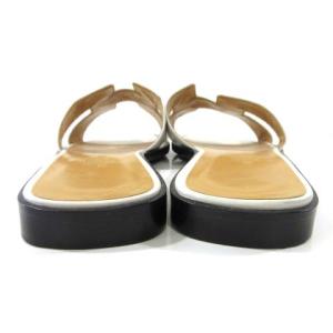 HERMES Oran サンダル ボックスカーフ 37 白