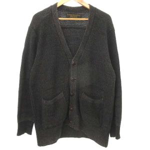 OLD JOE リブニット カーディガン Vネック 無地 国内正規 コットン100％ 36 ブラック