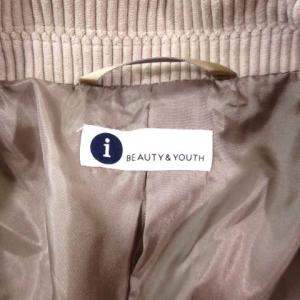 BEAUTY&YOUTH UNITED ARROWS タグ付き コーデュロイ スーツ セットアップ 2B シングル 裏地有 無地 M ナチュラル ベージュ N