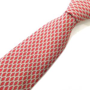 H総柄 ネクタイ シルク レギュラータイ フォーマル フランス製 レッド