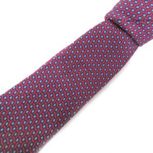 ジャガード ネクタイ レギュラータイ 総柄 シルク100% スーツ ビジネス フォーマル 赤 レッド 紺 ネイビー フランス製