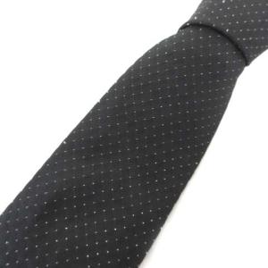 ジャガード ネクタイ レギュラータイ シルク ドット柄 ブラック フランス製 IBO25