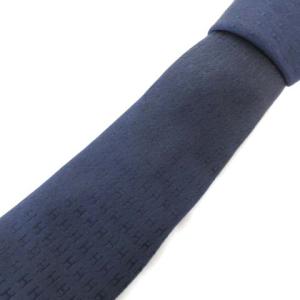 Hロゴ ジャガード ネクタイ レギュラータイ シルク100% スーツ ビジネス フォーマル 紺 ネイビー フランス製 IBO25