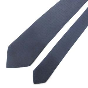 HERMES Hロゴ ジャガード ネクタイ レギュラータイ シルク100% スーツ ビジネス フォーマル 紺 ネイビー フランス製 IBO25