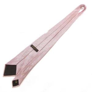 LOUIS VUITTON ジャガード ネクタイ ダービータイ レギュラー ストレート 総柄 シルク100％ ピンク系 IBO25