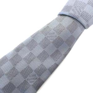 ジャガード ネクタイ レギュラータイ チェック柄 ボックスロゴ シルク100% グレー イタリア製