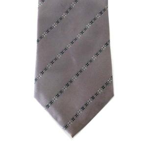 LOUIS VUITTON ジャガード ネクタイ レギュラータイ モノグラム ストライプ ビジネス シルク グレー IBO25