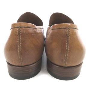 HERMES 革靴 ローファー Uチップ メダリオン レザー スクエアトゥ ビジネス フォーマル 41 茶