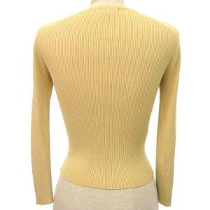 TOCCA シルク ニット カーディガン 長袖 クルーネック リブ ストレッチ トップス 無地 XS ベージュ