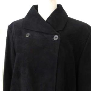 LOEWE スカートスーツ ダブル 1B スエード 44 黒