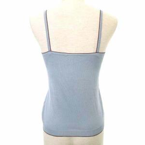 PRADA キャミソール カットソー レイヤードトップス ワンポイント シルク100％ M ライトブルー