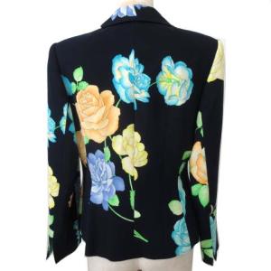 LEONARD 美品 テーラード ジャケット ボタン シングル シルク100％ 9AR M ネイビー IBO25